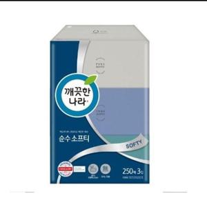 갑티슈 깨끗한나라 자연주의 미용티슈 순수소프티 250매3개