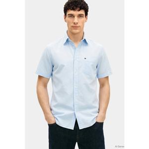 [타미힐피거종합관] 남성 시어서커 솔리드 셔츠 T12G3WSH110MT2 C3Q T12G3WSH110MT2