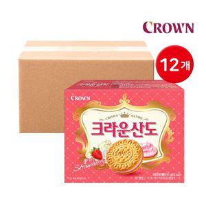 [크라운제과]크라운 크라운산도 딸기 161g 12개