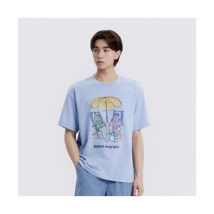 내셔널지오그래픽 NATIONALGEOGRAPHIC N262UTS908 바캉스 그래픽 세미오버핏 반팔 티셔츠 STORM BLUE N262UTS908416 406715