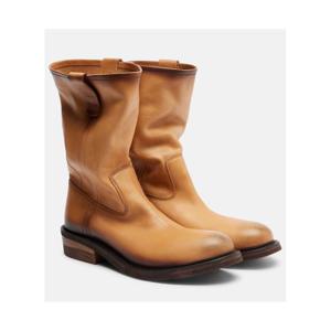 미우미우 Foule 레더 앵클 부츠 P01180586