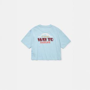 코오롱스포츠  여성 그래픽 크롭 반팔 티셔츠 TVTCM25632LBL