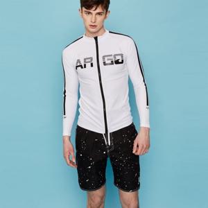 [ARGO]남성 상하세트 LINE(WH) 집업 래쉬가드