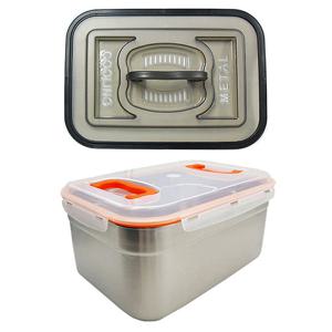 (한셀홈)스텐밀폐 사각김치통 10L / 점보 핸디 24호+누름판