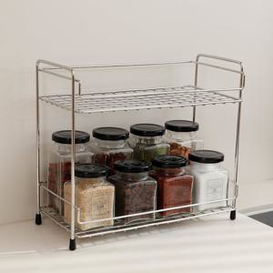 스텐 다용도 양념통 주방 정리 선반 2단