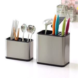 스테인레스 조리도구꽂이 물빠짐 칼블럭 수저통 2종세트