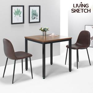 [리빙스케치] 보브 700 사각 월넛 업소용 테이블 카페 티테이블 원룸 식탁