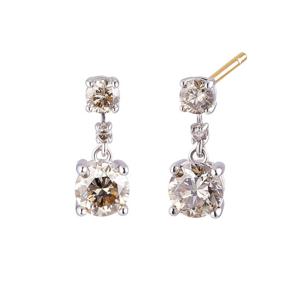 [도로시] 18k 트리플 꼬냑 다이아몬드 귀걸이