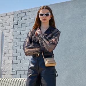 몽삭 모니카 미니 바게트백 베이지 AP15-2174-BE