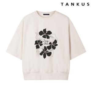 택가 59,000원 [탱커스]스티치 플라워 프린팅 반팔 맨투맨 (TY1TS003L0)
