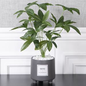 대형 홍콩야자 조화 화분 도자기 set 50cm 인테리어 식물 조경 테이블 장식 소품