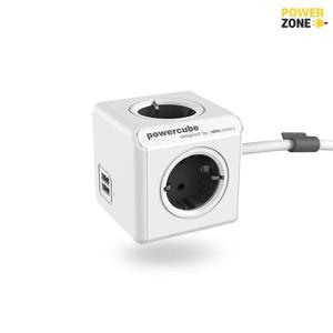 파워큐브 익스텐디드 USB 멀티탭4구 3M 화이트_선 있는 전선형 /큐브멀티탭/4구멀티탭