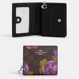 코치 COACH CL664 cpt 여자 로즈 프린티드 스냅 반지갑