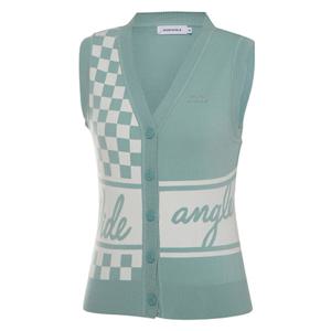 [와이드앵글] WWU23K71 WG 체커보드 스웨터 베스트 WWU23K71