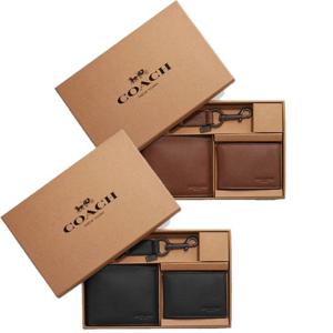 코치 F64118 OS 남자 선물용 박스 스몰 접이식 송아지 가죽 지갑