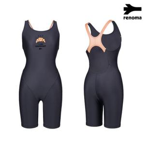 [레노마수영복] 여성 실내 여성 3부 크로아 X백 반신 수영복 다크그레이-RN-LS2E855-DG RNLS2E85500