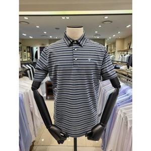 [카운테스마라 와이셔츠] 쿨맥스 가로줄무늬 반소매 카라티셔츠 (CSTW2C2406G0) CSTW2C2406