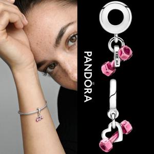 판도라 799545C01 여자 남자 덤벨 하트 실버 댕글 참 팬던트