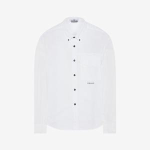 스톤아일랜드 포켓 자수 로고 셔츠 화이트 남성 801511705 V0001