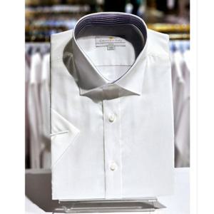 [카운테스마라 와이셔츠] (양말증정) 슬림핏 반소매 안감 배색 스킵도비  스판 셔츠CDHW2B1271A0 CDHW2B1271