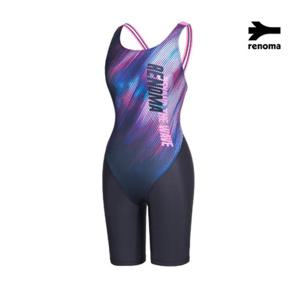 [레노마수영복] 여성 실내 도트 그라 X-BACK 라인  3부 반신수영복 다크그레이-RN-LF2E862-DG RNLF2E862DG