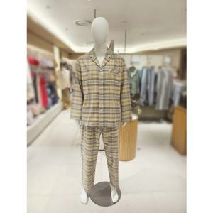 [바바라] 순면 베이직 체크 포근한 기모원단 남자 파자마 AMP4580R