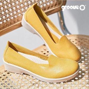 [그루브]SUNNY 여성 스킨 핏 컴포트 슬립온 로퍼 옐로우 H0308040MA-W 4CM