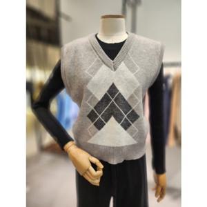 [코데즈컴바인] (CJC-VT001W9Z)아가일 니트 베스트 CJC-VT001W9