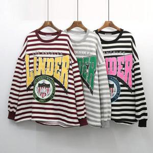 빅사이즈로고티 K560L411 기모안감단가라맨투맨 PO