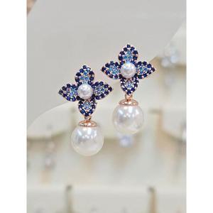 볼라레 세이브존03 볼라레 블루그라데이션 플라워 진주 드롭귀걸이 AGSSS1651A