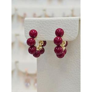 볼라레 세이브존03 볼라레 6mm레드 진주 링귀걸이 AGSSS1661A