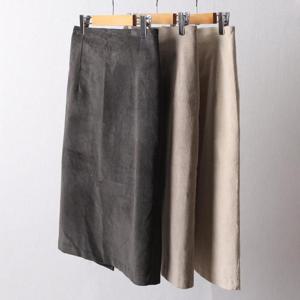 빅사이즈코듀로이 F845L412 골덴H뒷트임롱스커트 LT