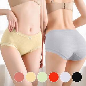 여성팬티 편한 모달팬티 햄 포인트 라인 요일 리본 팬