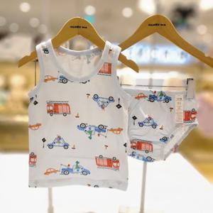 [오가닉맘] 아동 폴리블 남아런닝 삼각팬티 2종세트 (MKSUUR03T) FKSUUT03