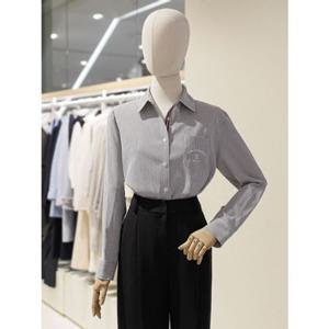 [숲] SOUP 숲 스트라이프 포켓 자수 카라 셔츠 (SB3LS36) SB3LS36