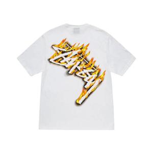 스투시 버닝 스탁 티셔츠 화이트 1904958