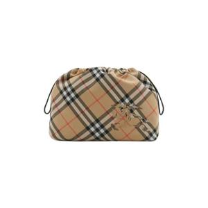 버버리 체크 파우치 샌드 8091592