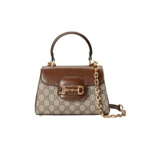 구찌 홀스빗 1955 탑 핸들백 브라운 베이지 에보니 703848-92TCK-8563