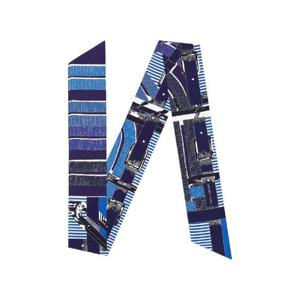 에르메스 모스 아 주엣 슈미즈 맥시 트윌리 슬림 마린 블루 로아얄 블랑 H533414S04