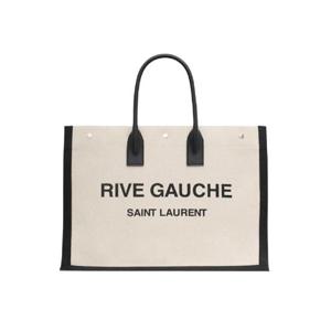 생로랑 캔버스 스무스 레더 리브 고쉬 라지 토트백 그레이지 블랙 509415-FAAVU-9083