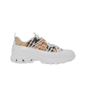 버버리 빈티지 체크 코튼 레더 아서 스니커즈 아카이브 베이지 8039440