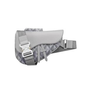 디올 새들백 CD 다이아몬드 캔버스 스무스 카프스킨 그레이 1ADPO093CDP-H42E