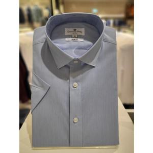 [카운테스마라 와이셔츠] 슬림핏 핀스트라이프 스판반팔셔츠 (CDHY2P5401B0) CDHY2P5401