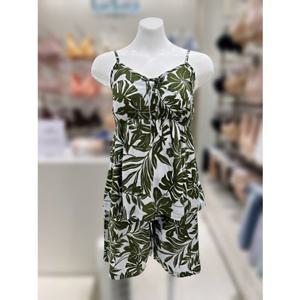 [바바라] AWP4602S 카키 리프프린트 레이온 나시파자마세트 AWP4602S