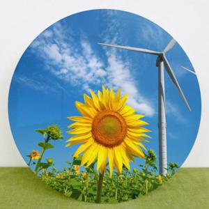 아트박스/꾸밈 pf253-원형아크릴액자_풍력발전기와해바라기