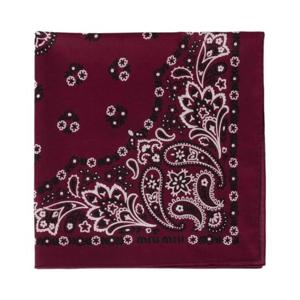 미우 미우 프린티드 포플린 스카프 아마란스 레드 메이즈 옐로우 5FF004-2ICE-F0399