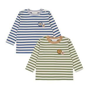 아가방 TC01 가을 클린스트라이프티셔츠(BLUE,KHAKI)_ 01S531007