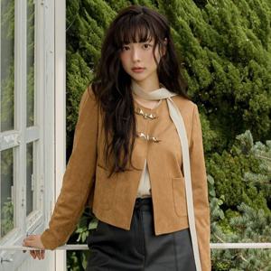 [올리브데올리브]라운드넥 스웨이드 크롭 자켓 OL5XJ205