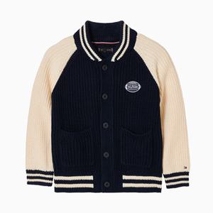 [타미힐피거칠드런] 타미힐피거 키즈 T42F7WCD500BT1 컬러 블록 봄버 가디건 T42F7WCD500BT1