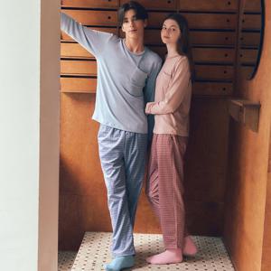 비너스 포근한 피팅감 코트나 체크나염 여성 실내복 기모 하의 VEP3951W